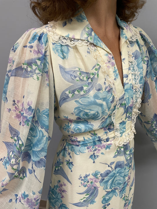 70s ZUM ZUM Floral Prairie Dress