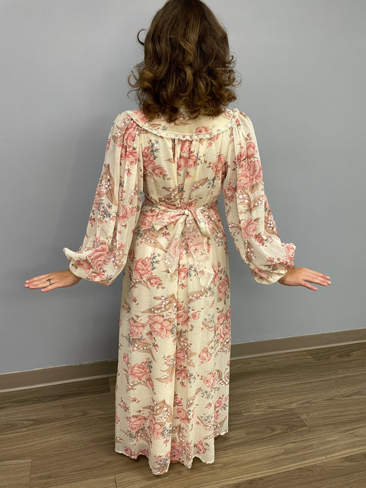 70s Floral Maxi Dress