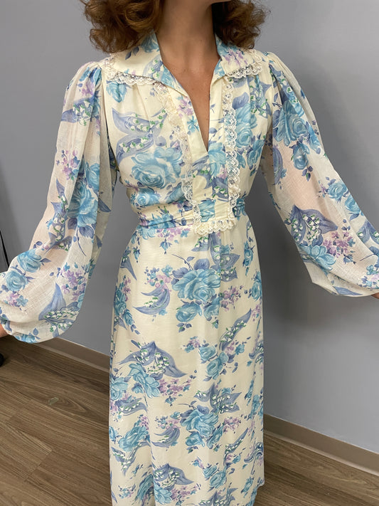 70s ZUM ZUM Floral Prairie Dress