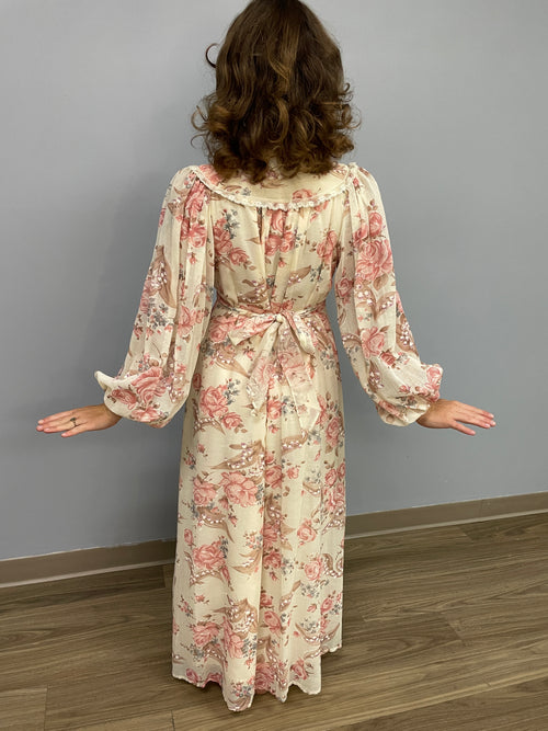 70s Floral Maxi Dress