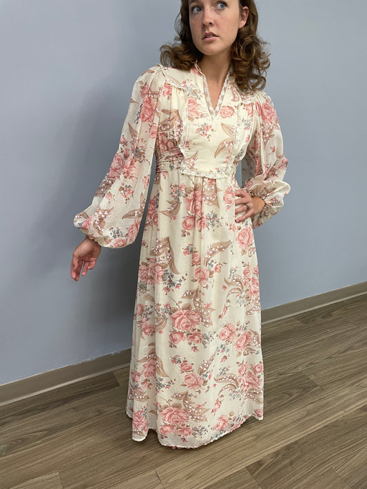 70s Floral Maxi Dress