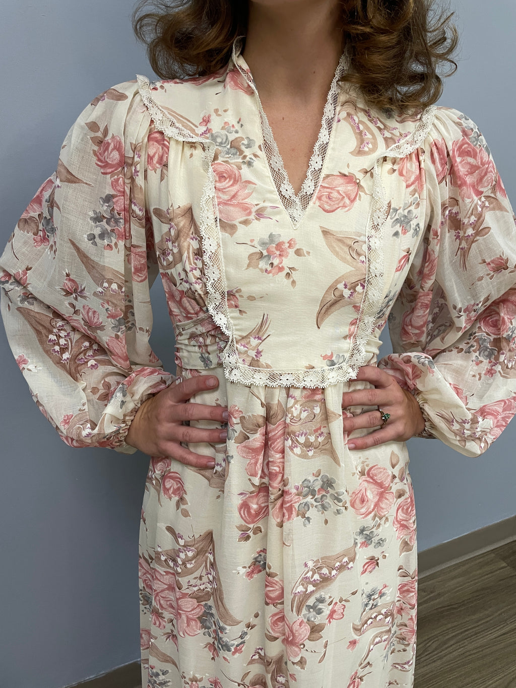 70s Floral Maxi Dress