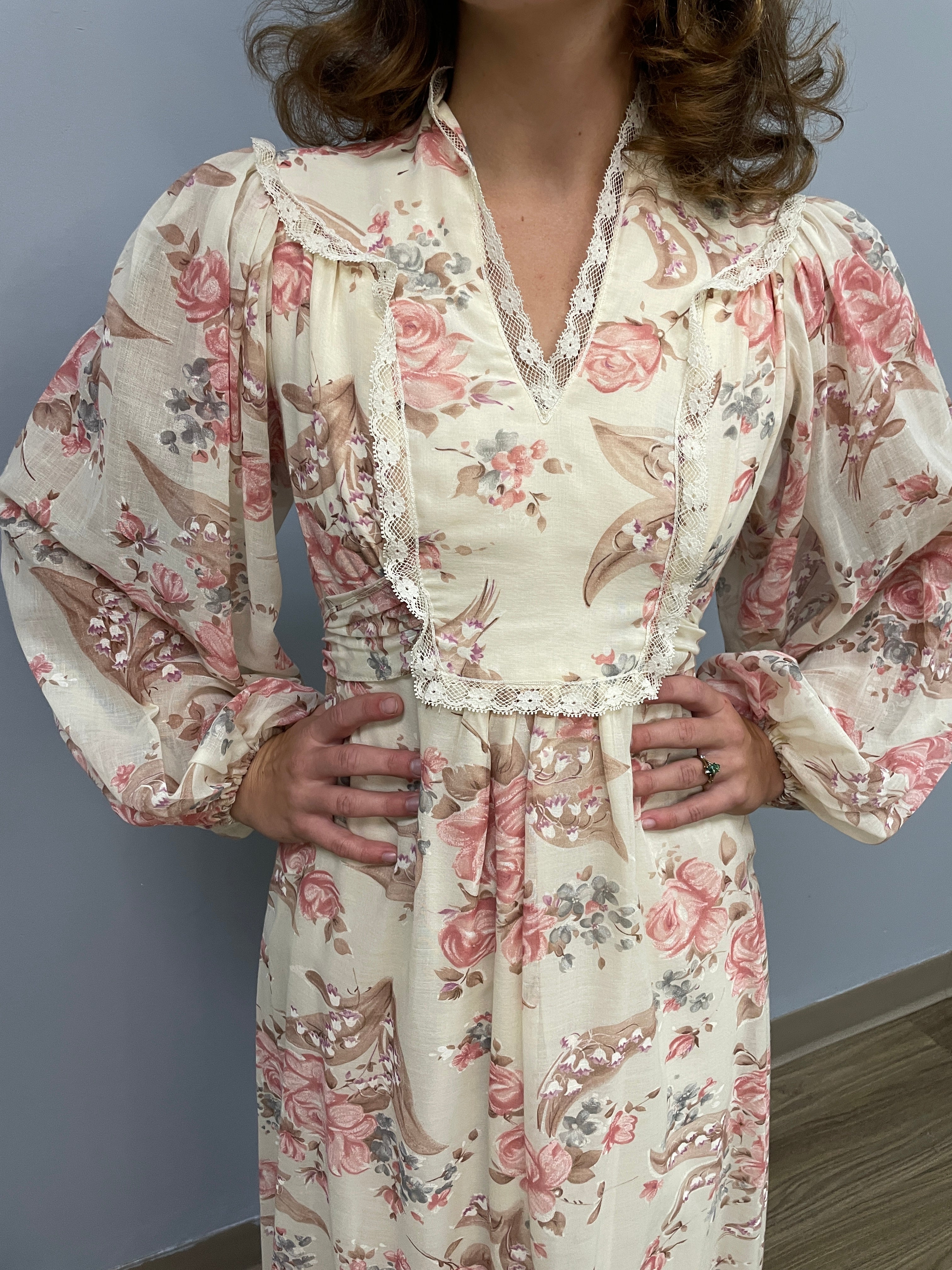70s Floral Maxi Dress