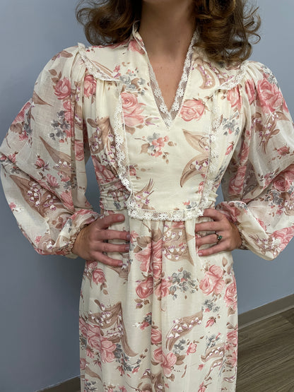 70s Floral Maxi Dress