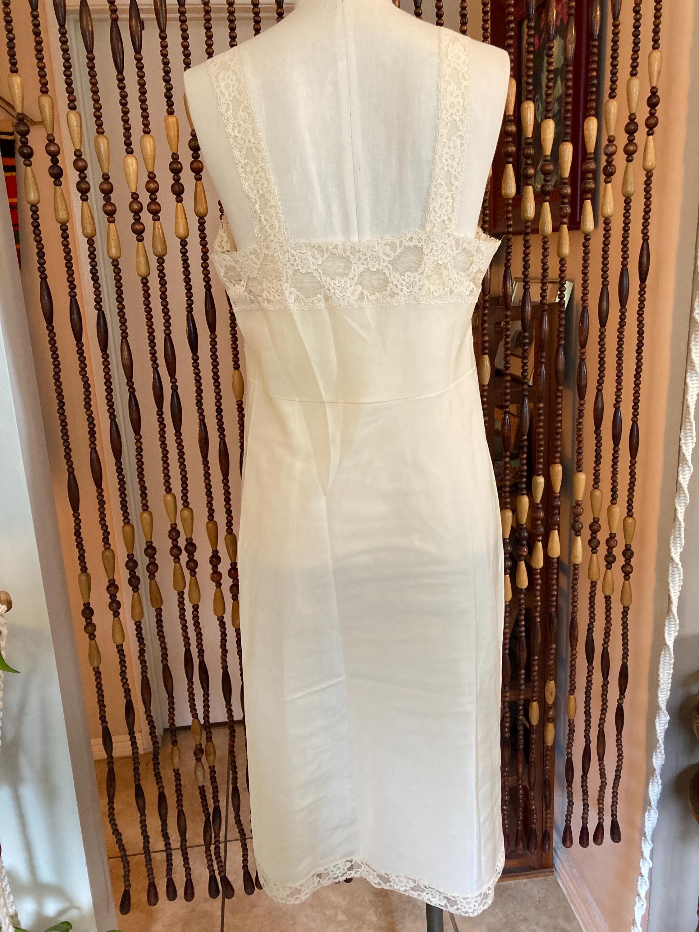 1950s Lace Bodice Slip Dress - Romantic Pinup Lingerie, Size 10
