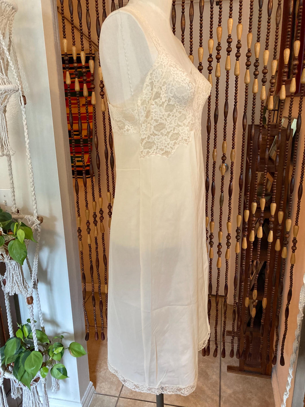 1950s Lace Bodice Slip Dress - Romantic Pinup Lingerie, Size 10