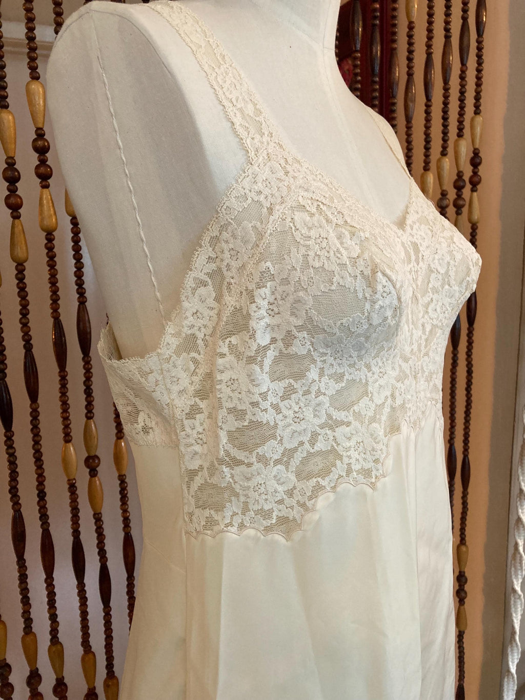 1950s Lace Bodice Slip Dress - Romantic Pinup Lingerie, Size 10