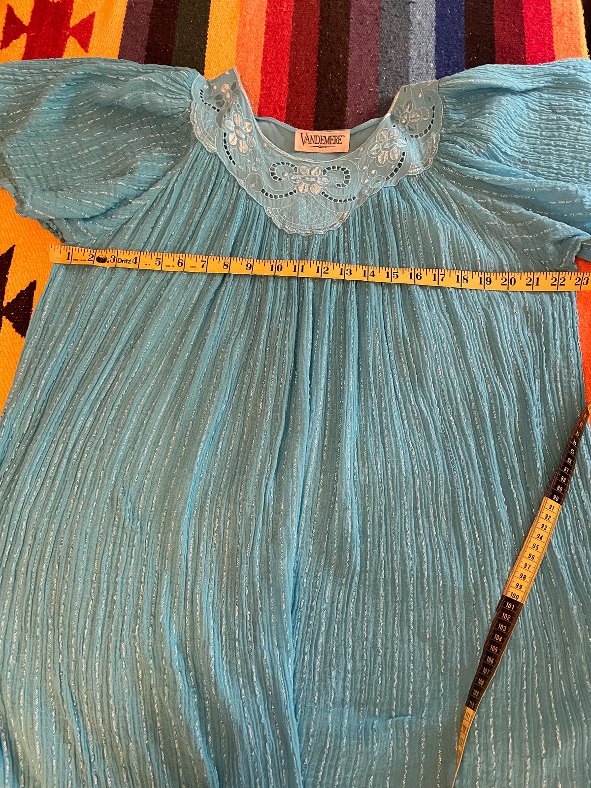 Vintage 70s Gauze Dress: Grecian Boho Flutter Sleeve Cotton Nightgown (Size 6-10)