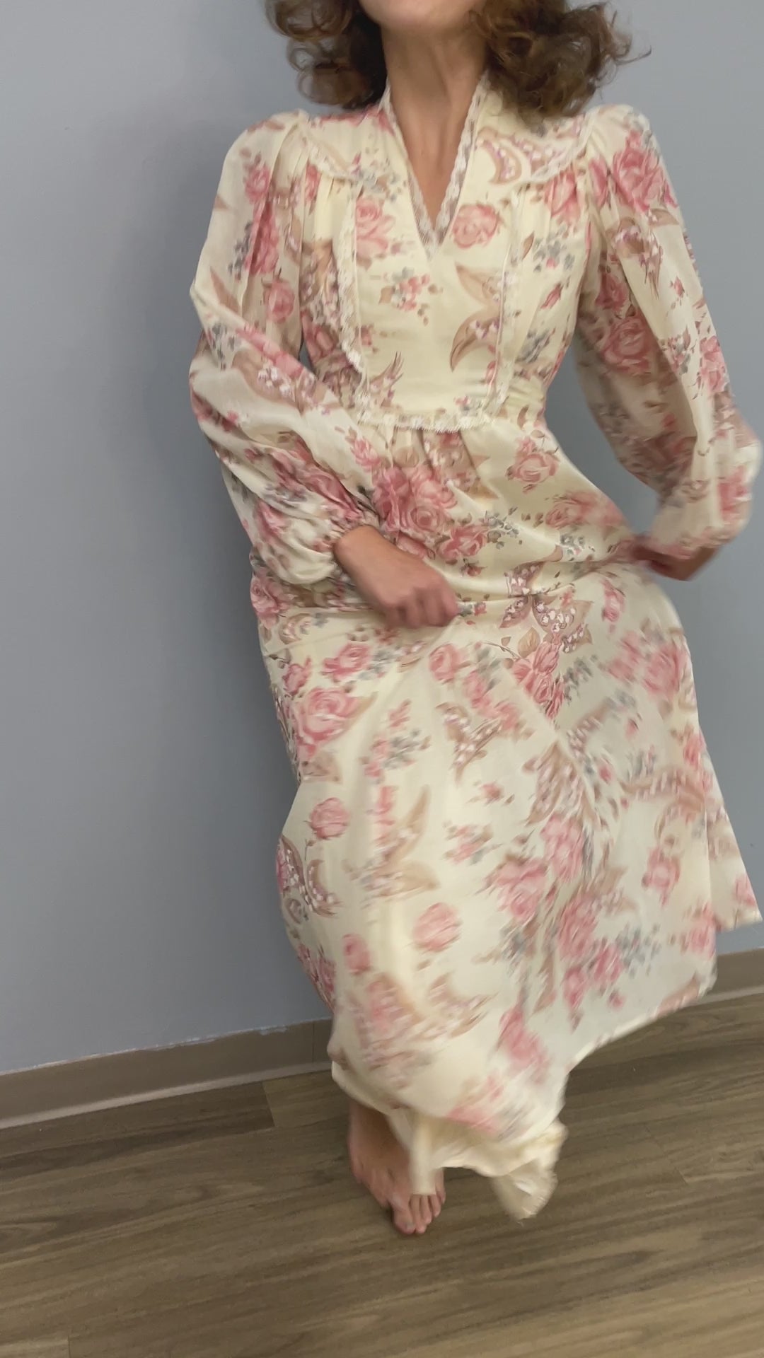 70s Floral Maxi Dress